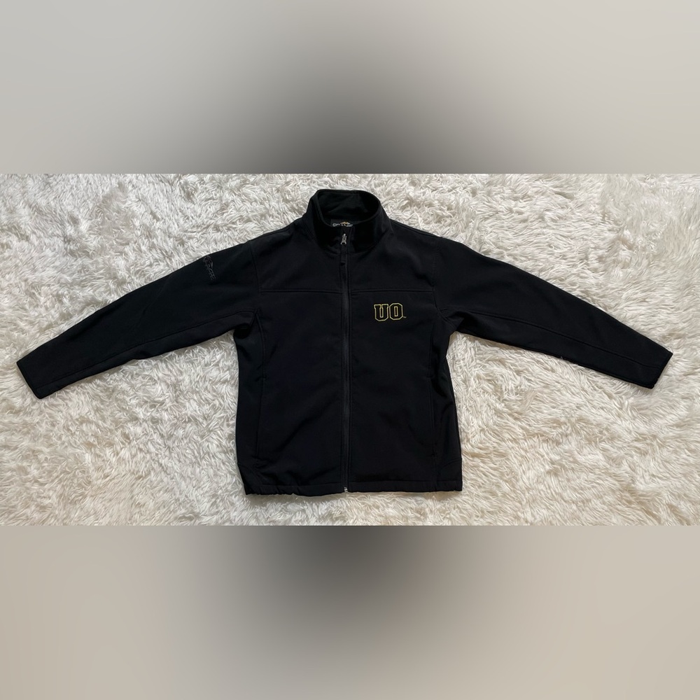 University Of Oregon UO Ducks Embroidered Jacket Black Granyte Zip Up Mens M